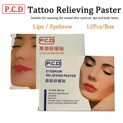12pcs/60pcs Permanent Makeup Tattoo Pain Cream with Moisture PCD Paste Mask for Eyebrow Lip Tattoo