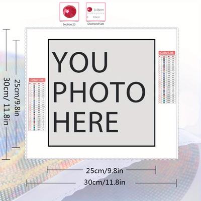 TEMU Photo Custom 5d Diamond Mosaic Customize Personalized With Your Own Photo Unique Gift Picture Square Round Diy Diamond Art Painting Rhinestones Picture Kits Wall Decor Image