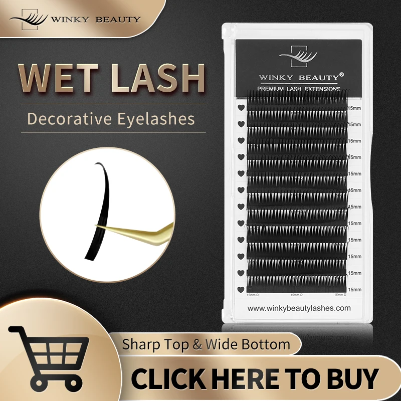 Winky Beauty 0,07 D Nasswimpernverlängerung Manga Wispy Cosplay Typ Spikes Wimpernverlängerungen Volumen Vorgefertigte Fächer Wimpernzubehör Image