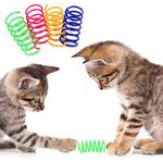 Ensemble de 4 jouets à ressort colorés pour chat, jouets interactifs pour chat, jouets de saut