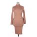 Fashion Nova Casual Dress - Midi Turtleneck Long Sleeve: Tan Dresses - Women's Size 1X