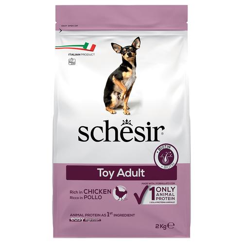 2kg Schesir Dog Toy Adult mit Huhn Hundefutter trocken