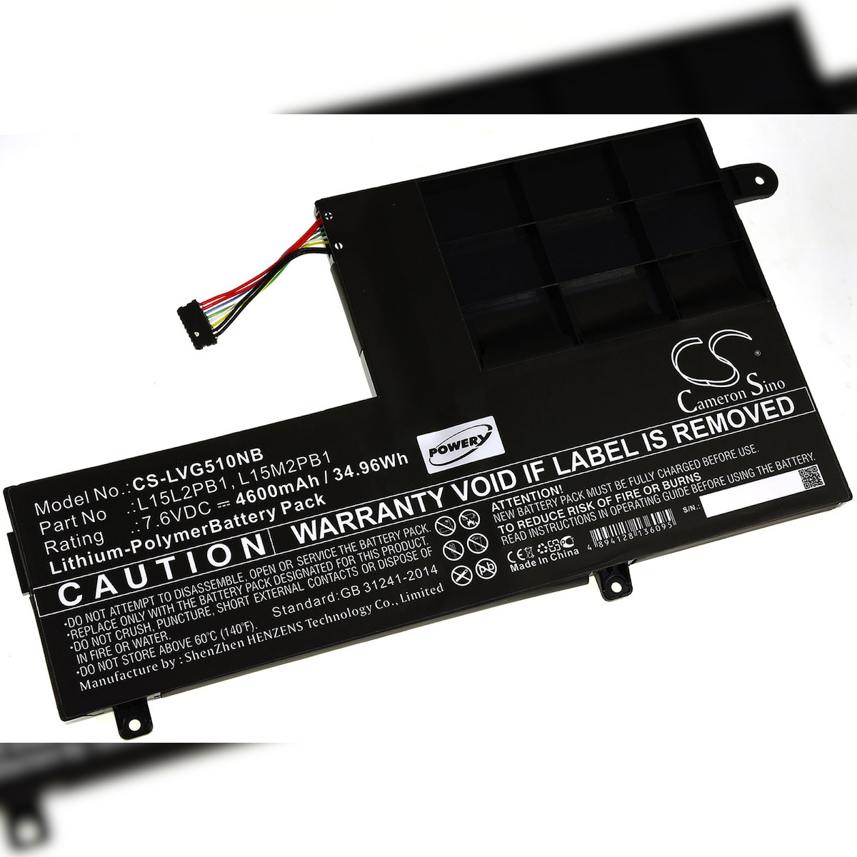 Powery Akku für Laptop Lenovo Yoga 510-14IKB-80VB004DGE