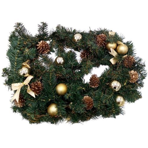 LED Tannengirlande 270cm Weihnachtsdeko Weihnachtsgirlande Girlande Türgirlande - gold