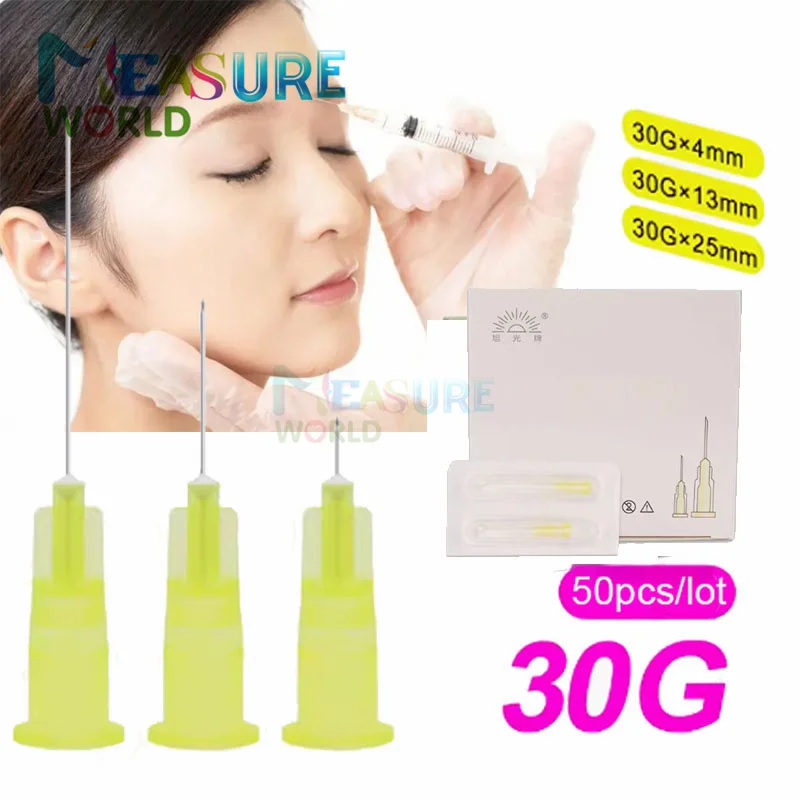 50 teile/los Einweg 30g 32g 4mm kleine schmerzlose super feine Schönheits nadel 6mm 13mm 25mm ultra feine Teetheyelid Tattoo Nadeln Image