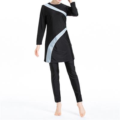 Women's Burkini Hijab Swimsuit Full Coverage UPF50 Long Sleeve Bathing Suit 3-Piece Modest Swimwear Swimming Beach Water Sports Patchwork Spring Summer Autumn
