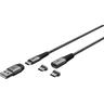 Cavo magnetico 2.0 2in1 Goobay 2xUSB-C 1xUSB-A