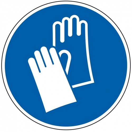 Dreifke® Kunststoff-Schild "Handschutz benutzen", Ø30cm, 1 Stück, Gebotszeichen (M009) gem. ISO 7010 Image