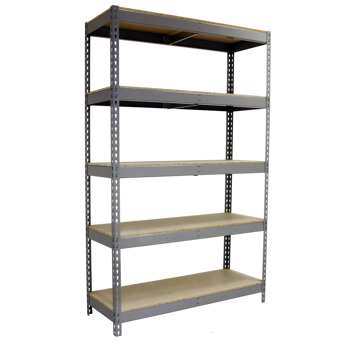 PROREGAL Schwerlastregal WOOD BEAST FIVE | HxBxT 300x120x60cm | 5 Ebenen | Fachlast 600kg | Grau | Weitspannregal Werkstattregal Lagerregal Image