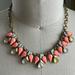 J. Crew Jewelry | Jcrew Peach Pink Mint Seafoam Green Gold Bib Collar Necklaceread Description | Color: Green/Pink | Size: Os