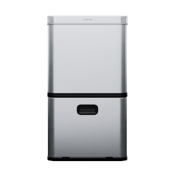 Klarstein Touchless Sensor-Mülleimer 56L Edelstahl Soft-Close 3 Behälter LED-Display Timer Edelstahl Image