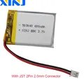 3.7V 600mAh 2.22Wh 503040 batteria ai polimeri di litio JST-PH 2pin 2.0 per GPS Sat Nav telecamera per auto registratore di guida altoparlante Bluetooth