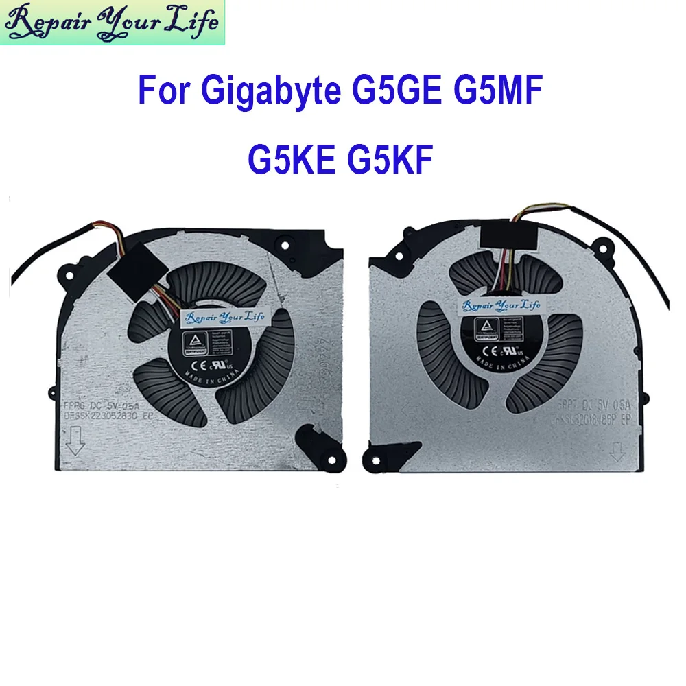 Gaming Laptop Cooling CPU GPU Fan For Gigabyte G5 KF KE GE MF G5KF G5KE G5GE G5MF 2023 FPP6 DFS5K22305283Q FPP7 DFS5L32G16486P