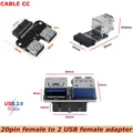 Adattatore scheda madre USB 3.0 USB 3.0 19 pin 20 pin femmina a doppio convertitore USB 3.0 femmina Splitter adattatore potente