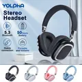 Cuffie Cuffie stereo cablate pieghevoli over-ear Bluetooth senza fili con microfono Telefono PC Paraorecchie morbidi Leggero da indossare