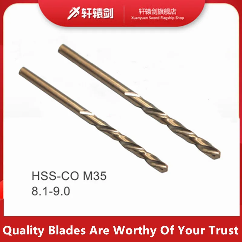 1PCS Punte elicoidali 8.1 8.2 8.3 8.4 8.5 8.6 8.7 8.8 8.9 9mm HSS-CO M35 Acciaio al cobalto codolo cilindrico per acciaio inossidabile