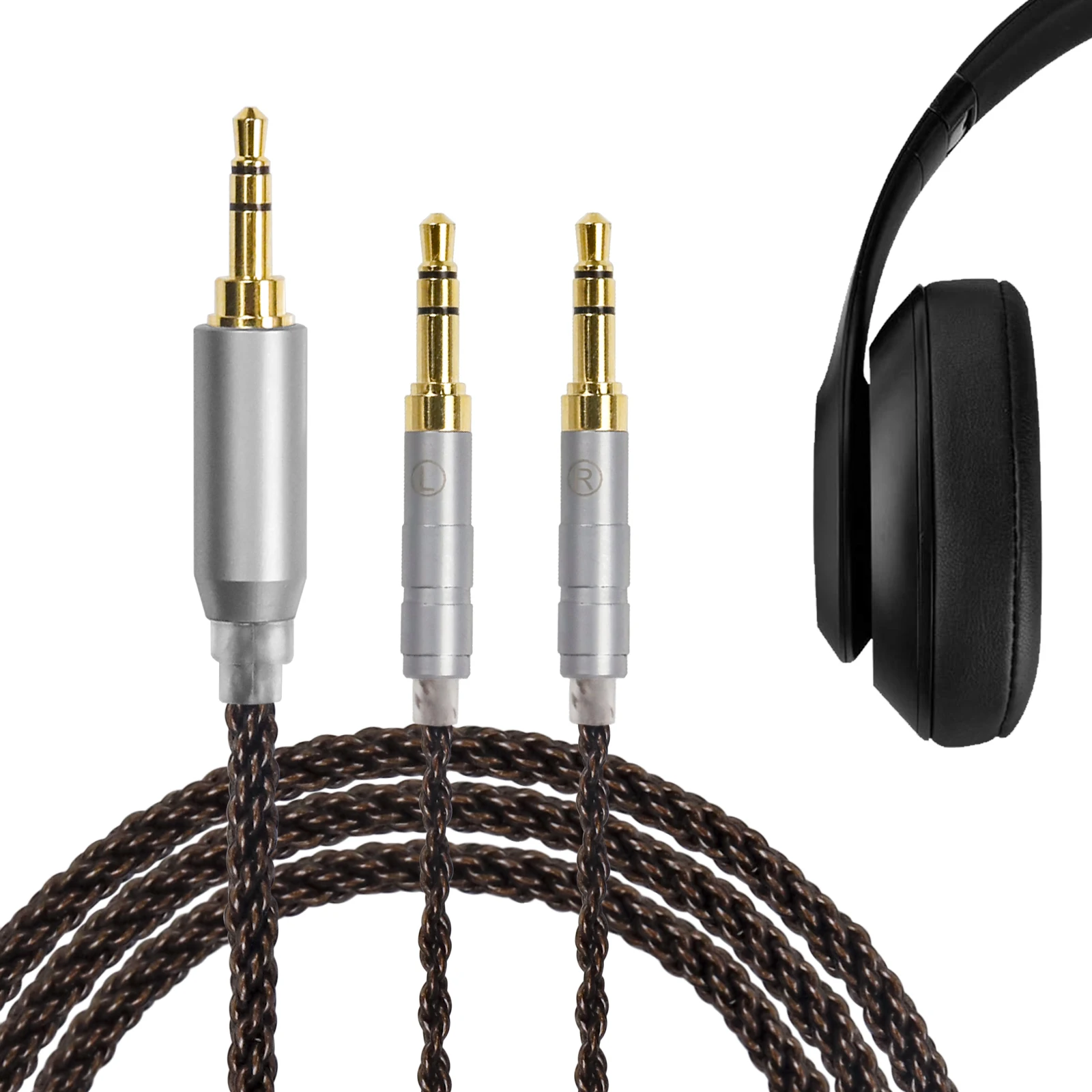 OKCSC ZT8 doppio cavo di ricambio per cuffie Jack da 3.5mm cavo placcato argento intrecciato a 8 Core per cuffie Hifiman Sundara Ananda