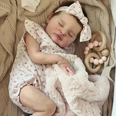 20 Inch 3D Skin With Visible Veins Cloth Body Soft Silicone Asleep Reborn Baby Doll Toy For Girl