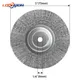 Spazzola per ruote aggraffata in filo di acciaio inossidabile da 75mm 3 "con foro da 1/4" 6mm per la pulizia della ruggine della smerigliatrice angolare e la lucidatura della superficie