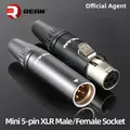 Connettore per cavo XLR piccolo REAN di NEUTRIK maschio femmina 3 4 5 Pin Mini XLR Plug RT5FC Wireless Bodypack jacK per microfono per cuffie