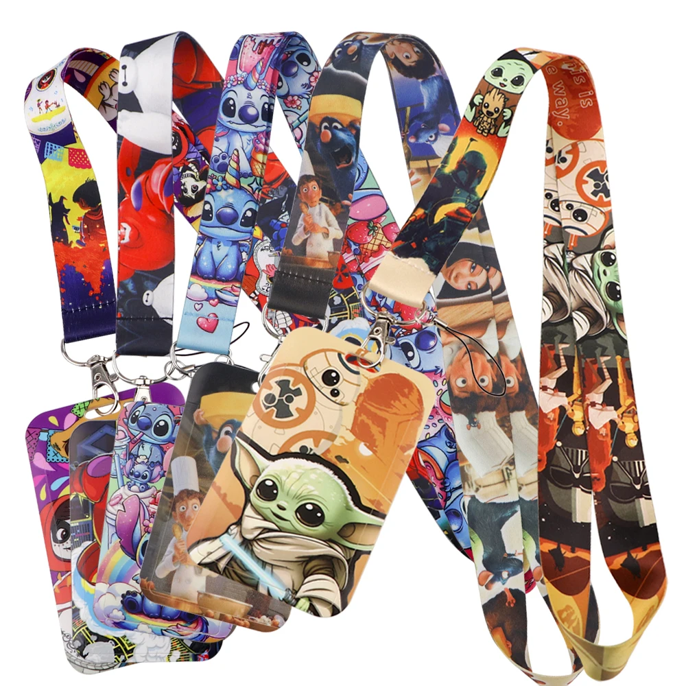 Cartoon Figures Neck Straps lanyard Car Keychain ID Card Pass Gym Mobile Phone Key Ring Badge Holder Jewelry