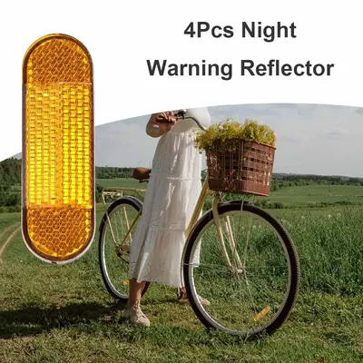 4Pcs Night Riding Front Fork Front Rear Safety Tube Reflector Bicycle Reflector Night Warning Reflector Reflector Warning Tape