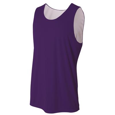 A4 N2375 Athletic Adult Performance Jump Reversible Basketball Jersey T-Shirt in Purple/White size XL | Polyester A4N2375