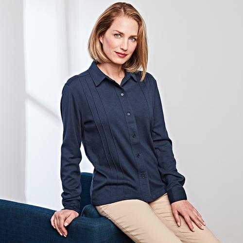 Langarm-Bluse navy