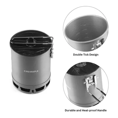 Fire-Maple G3 Petrel 600ml Aluminium Alloy Pot Lightweight Outdoor Camping Cookware High Efficiency Heat Exchanger Pot