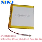 3.7V 3000mAh 11.1Wh Polymer Li Lithium Lipo Battery 289296 3Pin MOLEX 51146 For Onyx Boox Chronos eBook,E-book Tagus Gaia Eco