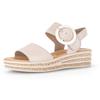 Keilsandalette GABOR, Damen, Gr. 44, rosa (rosé), Ziegenveloursleder, unifarben, modisch, Schuhe, Keilabsatz, Sommerschuh, Sandale mit trendigem Zierschnalle