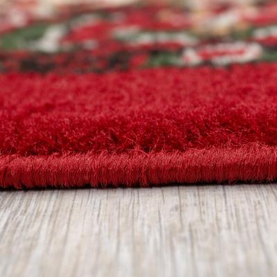 Teppich Home - Orient Teppich rot beige grau schwarz klassisch dicht gewebt mit Ornament und Image