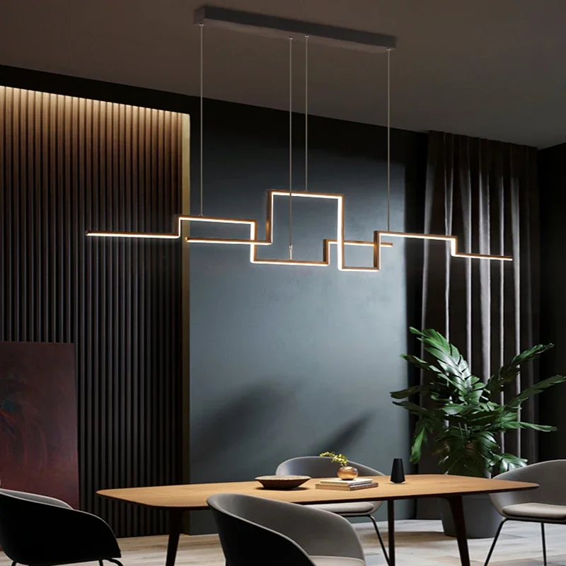 Nordische Geometrie Kronleuchter minimalist ische schwarze Beleuchtung Wohnzimmer Esszimmer Deko Hängelampe Restaurant Küche Insel Bar Leuchte