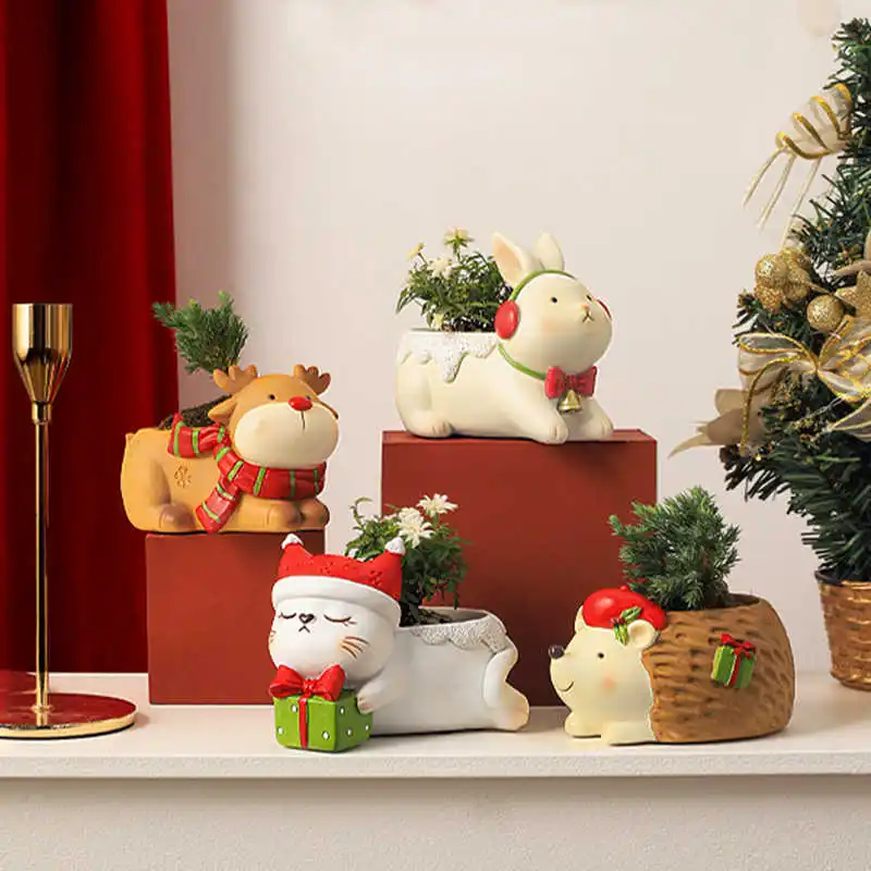 Cartoon Tiere Blumentopf saftigen Blumentopf kreative Hausgarten Weihnachts dekoration Desktop grüne Pflanzer kleinen Bonsai Topf Image