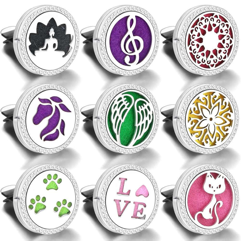 Engels flügel Aroma therapie Diffusor Auto Lufter frischer Outlet Clip Kristall ätherisches Öl Diffusor Parfüm Medaillons Anhänger Schmuck Image