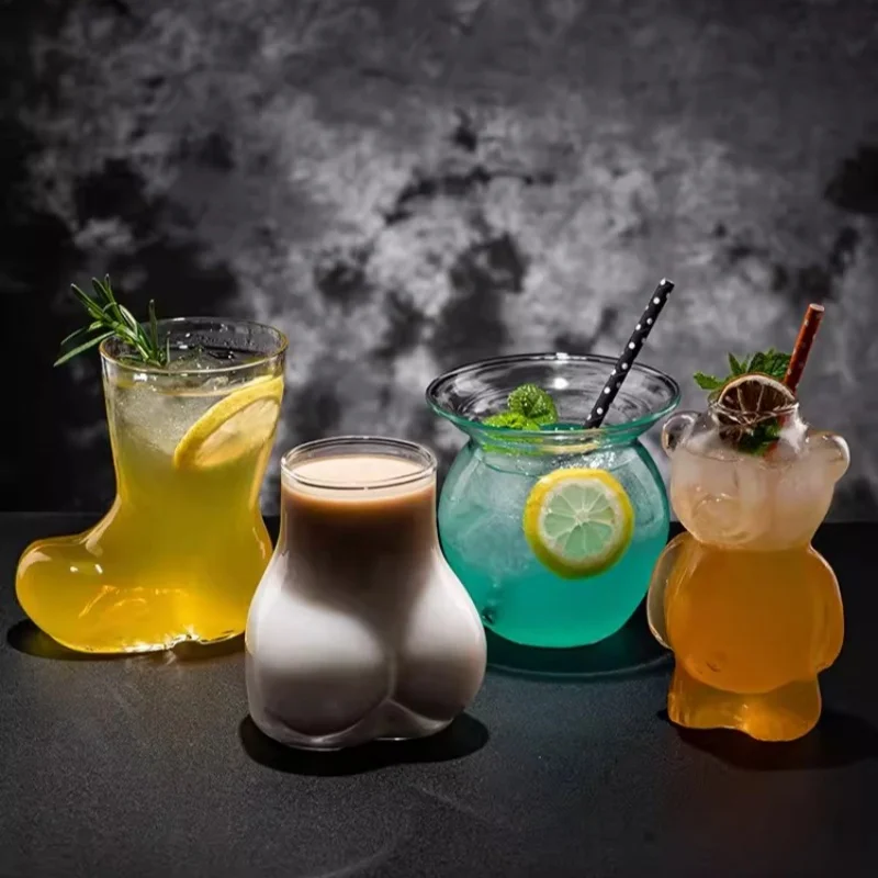 Kreative Glas Paar Tassen Vogel und verschiedene Cocktail Glas Tasse Champagner Tee Bier Tassen Milch Kaffee Tasse Geschenk Trinkgeschirr Image