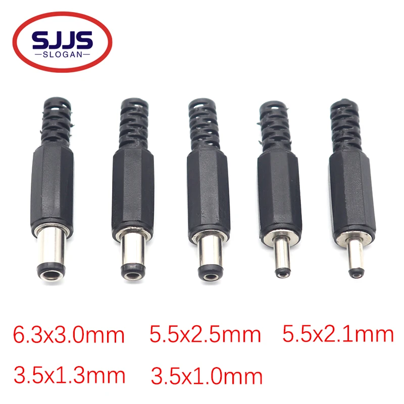 【10–5 Stück】 DC-Buchse, Stecker, Netzteil, 5,5 x 2,1, 5,5 x 2,5, 3,5 x 1,35, 6,3 x 3,0 mm, weiblich, männlich, Jack-Buchse, Adapterkabel Image