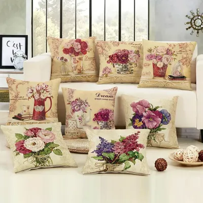 1pc nordische Blumen Baumwolle Leinen Kissen bezug Böhmen Sofa Kissen bezug Home Decors Home Textil Image