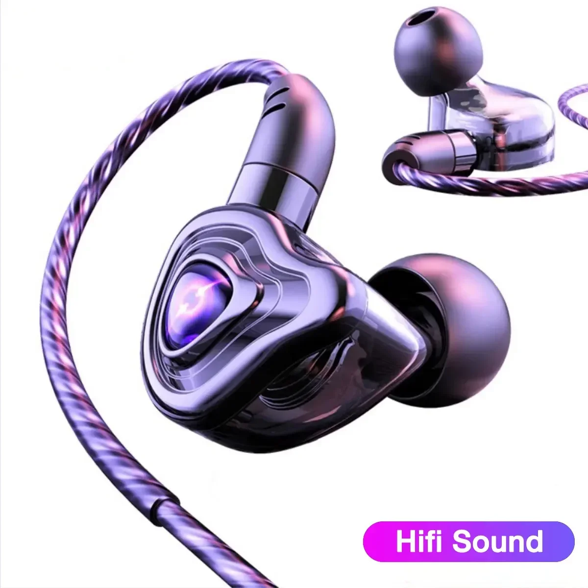 Eardeco 3,5mm kabel gebundene Kopfhörer mit Mikrofon Gaming vol Steuerung kabel gebundener Kopfhörer Hifi-Kopfhörer Bass-Kopfhörer-Headset mit Mikrofon Image