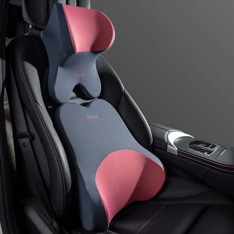 Auto Lendenwirbelstütze Kopfstütze Nackenkissen Unterstützung Universal Weiche Nackenkissen Kissen Auto Memory Foam Lendenkissen Rückenstütze Image