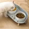 Katzen Lebensmittel Wasser Feeder Katze Doppel Schalen mit stand Welpen Keramik Doppel Trinken Schüssel Schüssel Holz Rack Pet Geschirr lebensmittel tablett