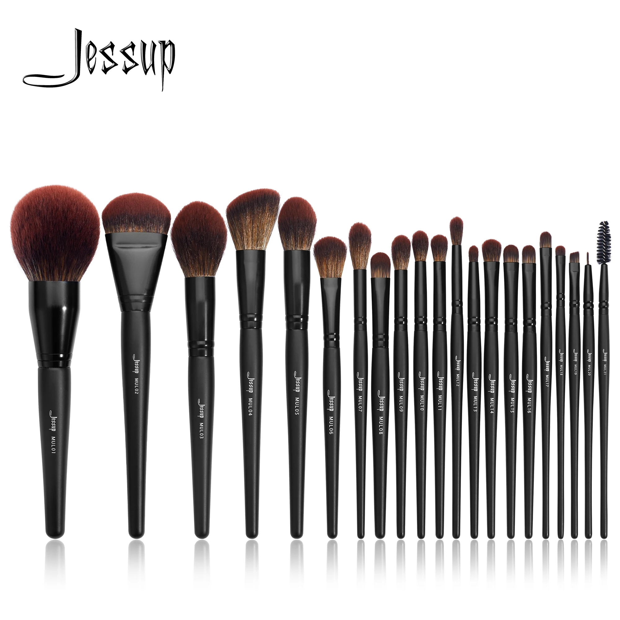 Jessup Make-up Pinsel Set, 13/16/21 stücke Premium synthetische große Puder Pinsel Foundation Concealer Lidschatten Liner Holz T271 Image