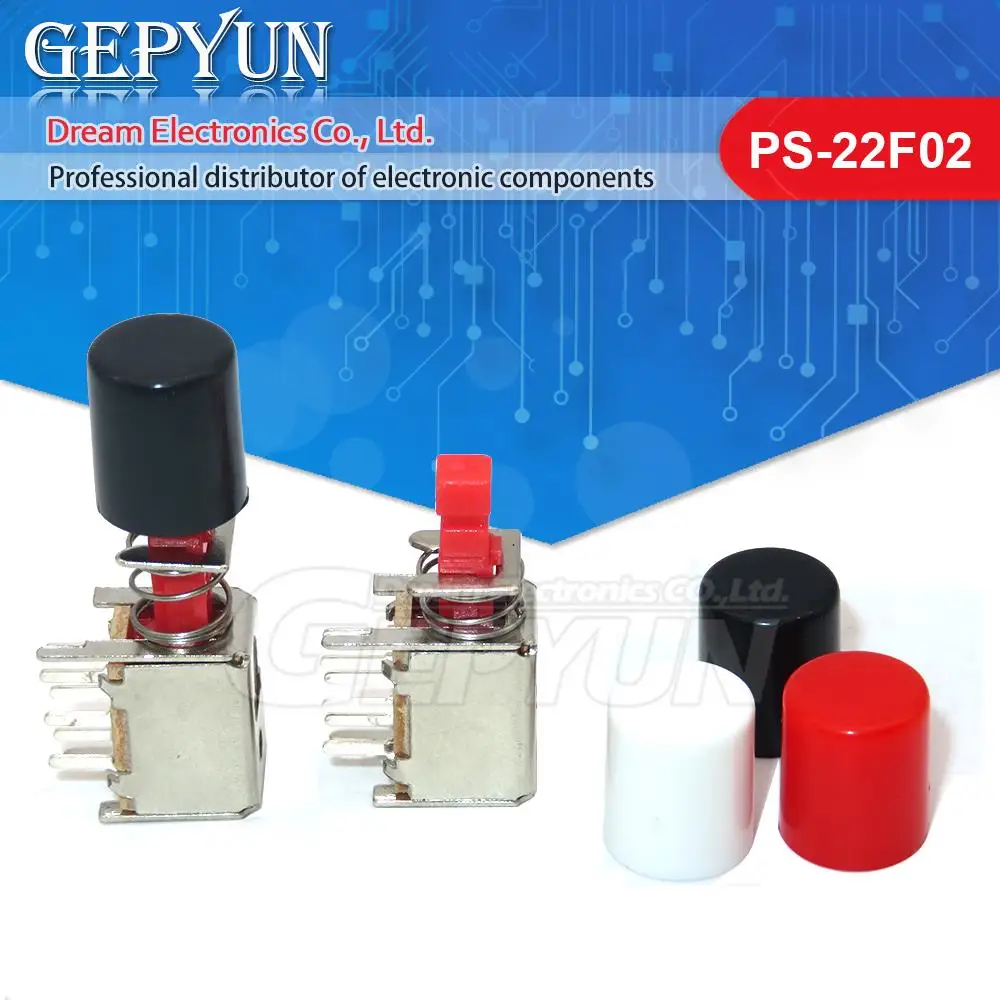 10PCS Direkter Schlüsselschalter A03 PS-22F03 6pins selbstsichernd/entriegelnd rot schwarz weiß Schlüsselkappe Image