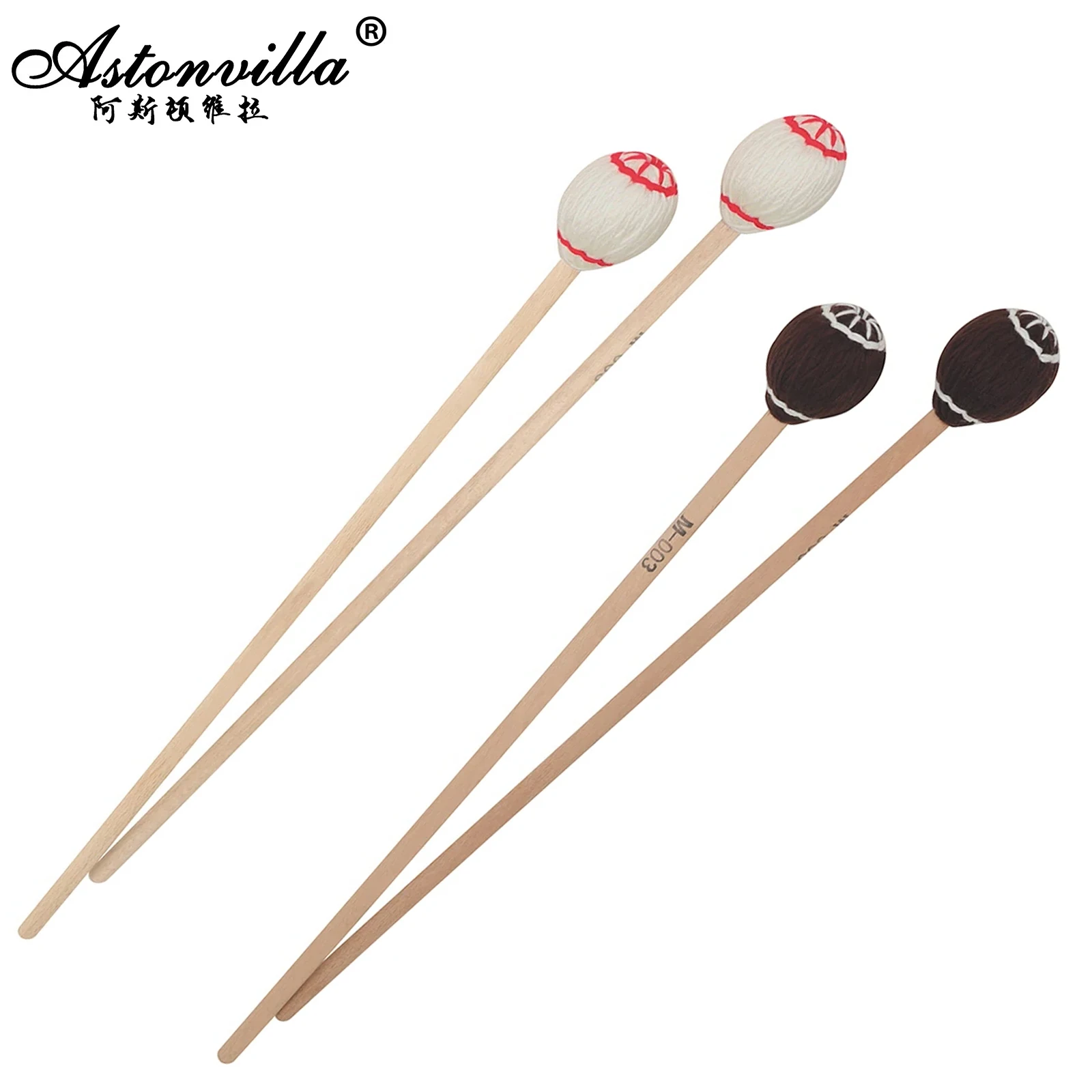 1 Paar Ahorn Marimba Schlägel Griff Drumsticks für Xylophon Glockenspiel Glocken Percussion Zubehör Image