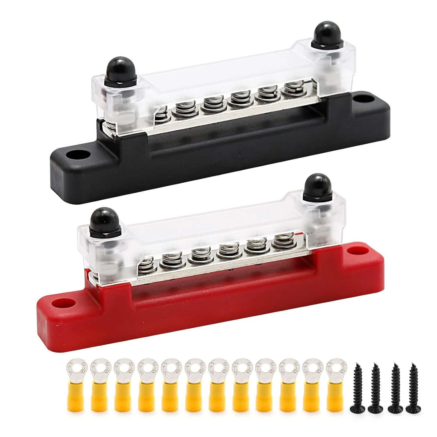 48-V-Sammelschienen-Stromverteilungsblöcke, 150a-Schiffsklemmenbolzenblöcke, Schiffsbatterie-Sammel schiene, 6 x # 8-Schraubklemme positiv Image
