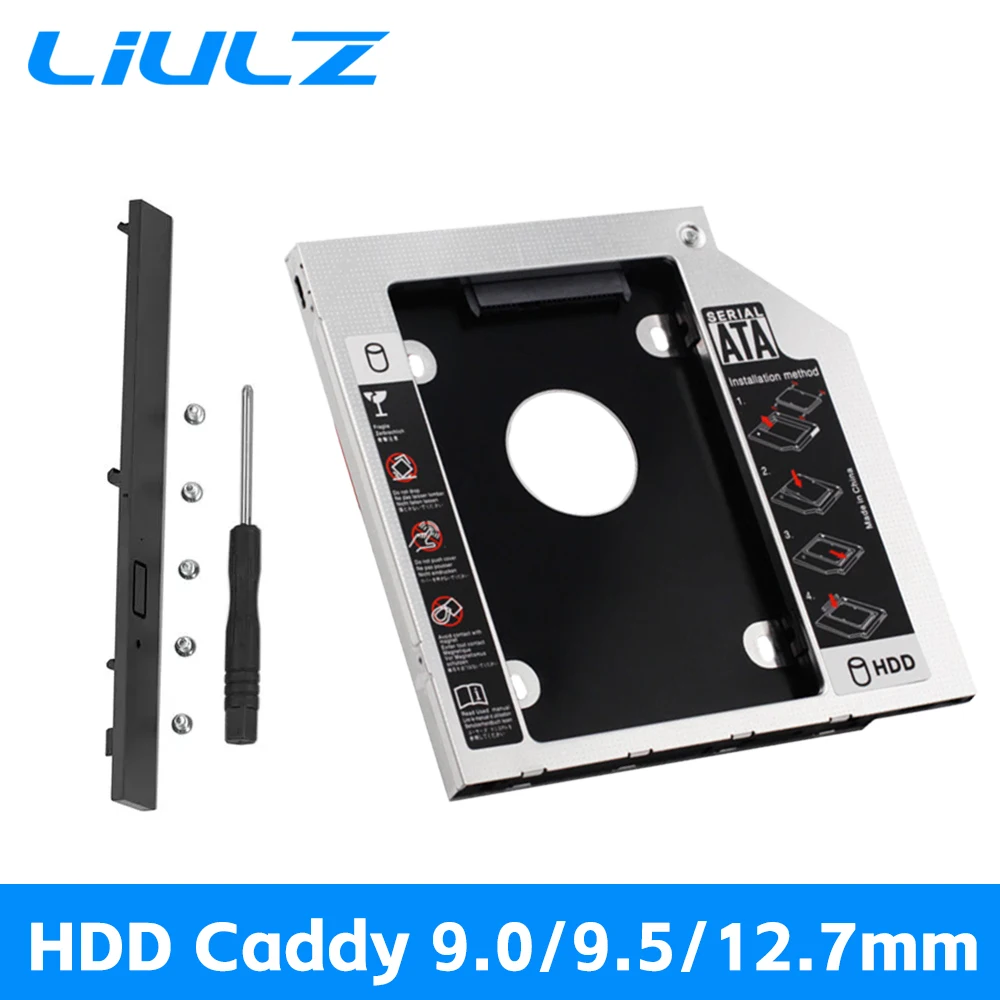 SK 9 mm 9,5 mm 12,7 mm Aluminium-Festplatten-Caddy SATA 3.0 für 2,5-Zoll-SSD-Gehäuse-Festplatten-Adapter für Laptop-PC Image