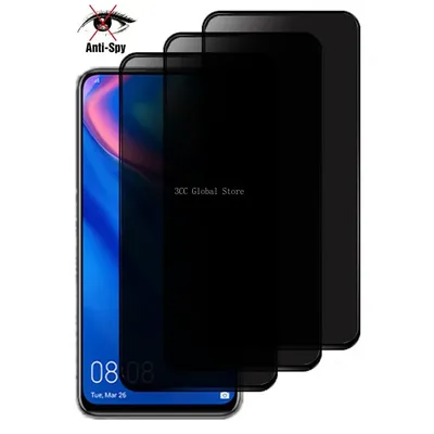3Pcs 3D Privatsphäre Screen Protectors Für Huawei Y9 PRIME 2019 Y9A Y9S Y5 Y6 Pro Anti-spion Schutz für Y6S Y7 Y7A Y7P 2020 Glas