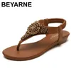 BEYARNE Sandale frauen keil ferse neue sommer flip-kappe strass große größe frauen schuhe einfache