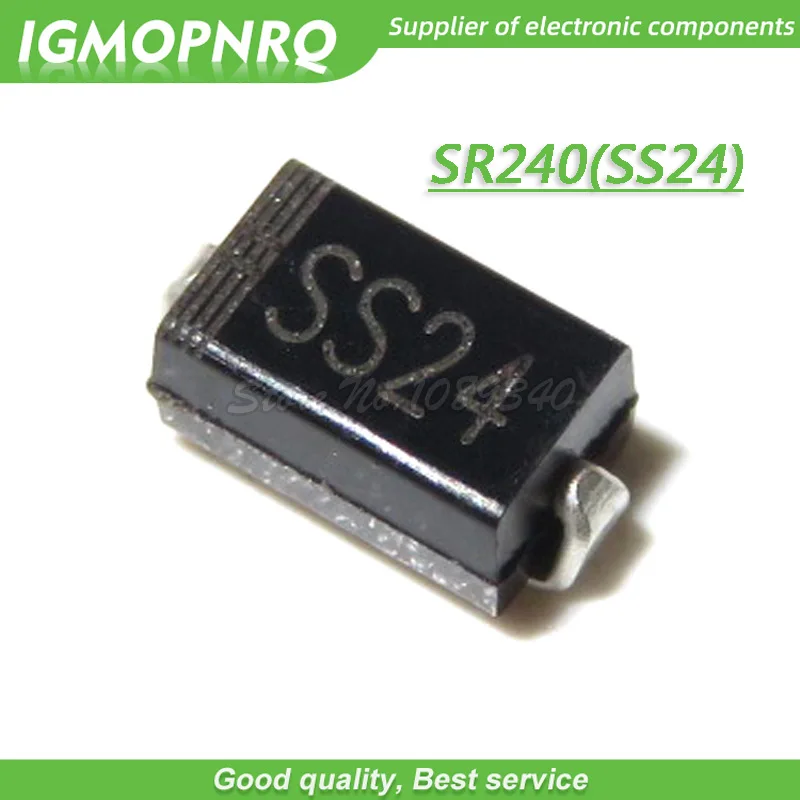 100 Stück SCHOTTKY DIODE SS24 2A 40V SMA SR240 DO-214AC SMD IGMOPNRQ Image
