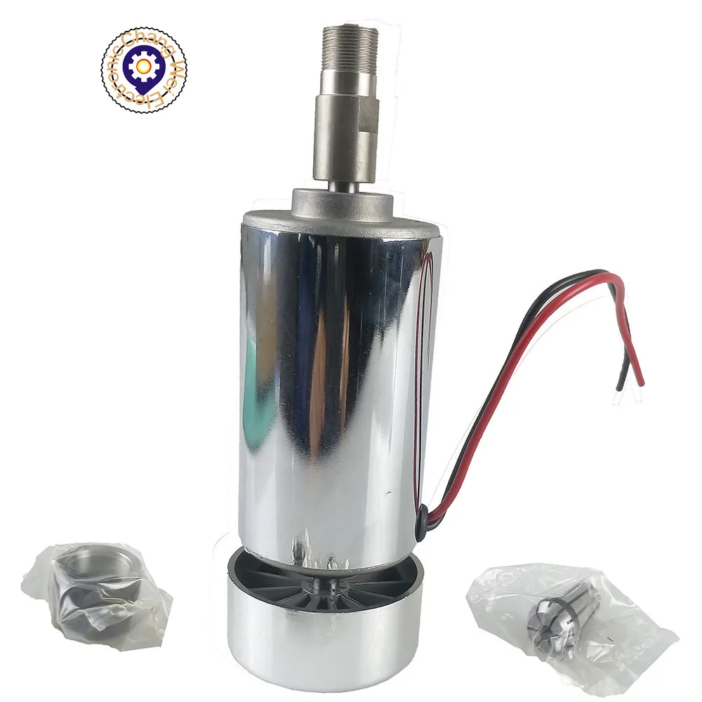 Hohe Geschwindigkeit DC12V-48V 300W Spindel Gravur Maschine Spindel Motor luftkühlung cnc Spindel DC Motor CNC Gravur Maschine ER11 Image